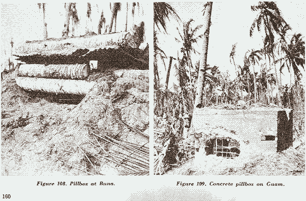 左：Bunaの弾薬箱 右:Guamのコンクリート製弾薬庫